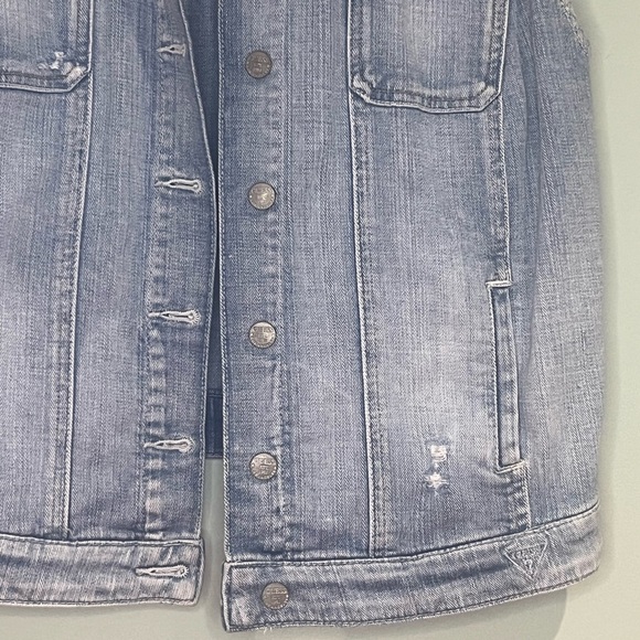Guess Light Blue Denim Button Down Vest - Picture 2 of 6
